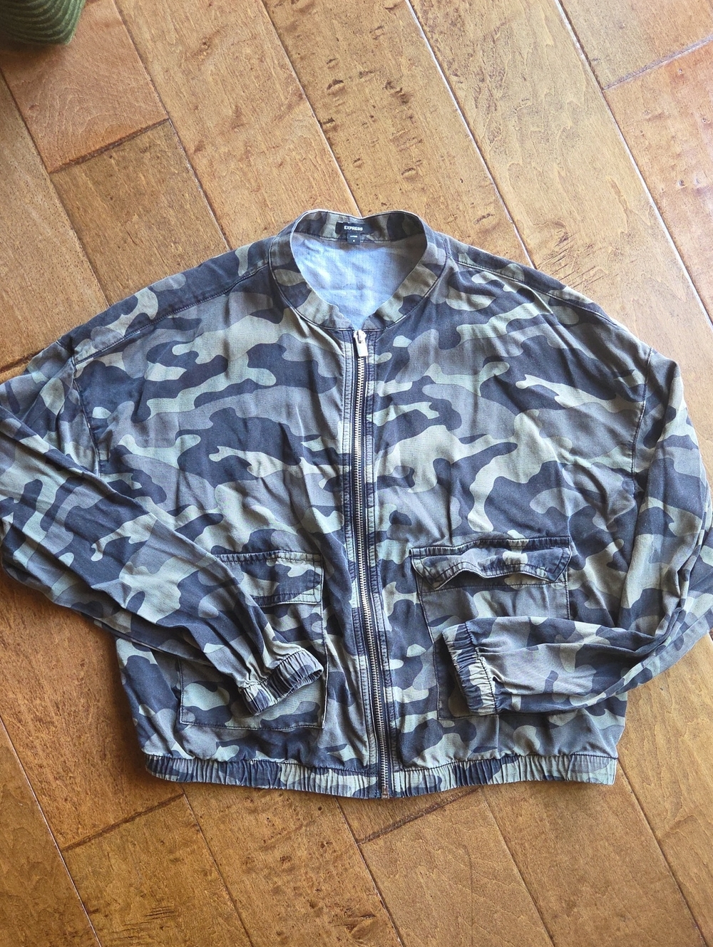 Express Camouflage Bomber Jacket - Olive & Black